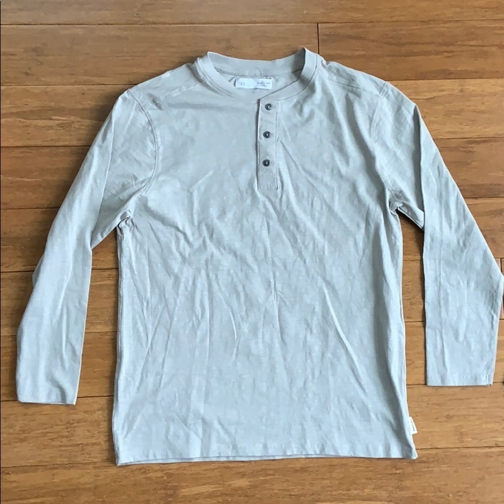 ☀️ 3/$36 or 2/$30 NEW ZARA KIDS Boys L/S Henley Gray Tshirt sz 11-12